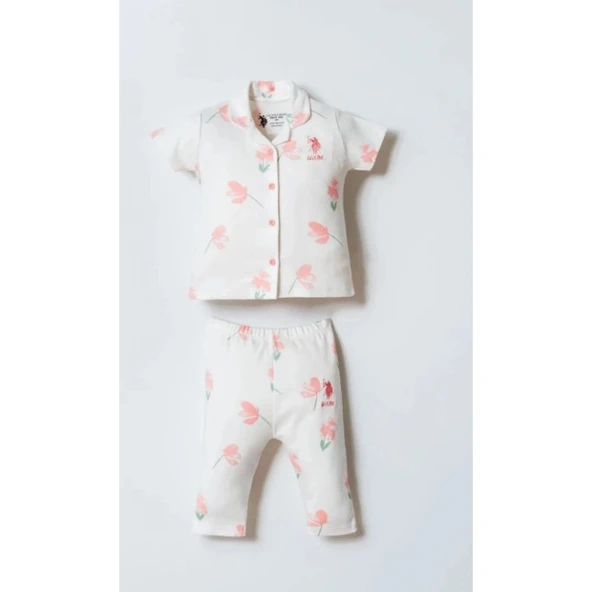 U.s. Polo Gömlek Pijama Takımı Usb2988 Beyaz-pudra ürün görseli 1
