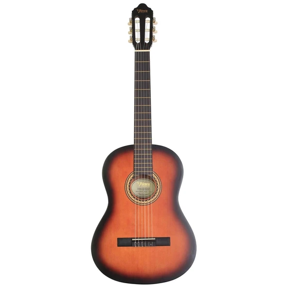 Valencia VC204CSB 4/4 Tam Boy Klasik Gitar | Classic Sunburst Renk, Mat Bitiş, Yetişkin Eğitim ve Başlangıç Seviyesi ürün görseli 1