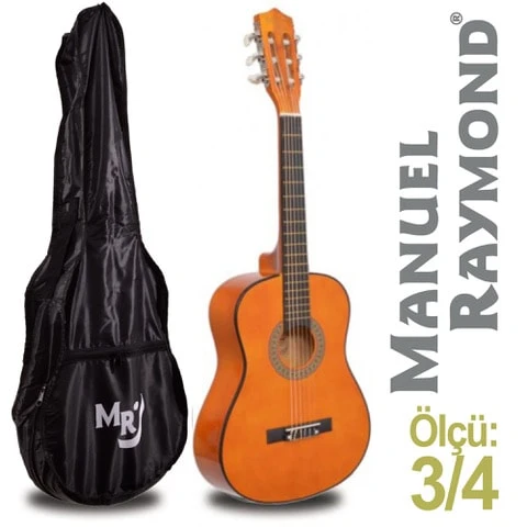 Manuel Raymond MRC87Y 3/4 Boy Junior Klasik Gitar Seti| Sarı Renk, Çocuklar İçin Uygun, Taşıma Kılıfı Hediyeli ürün görseli 1