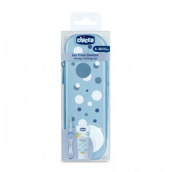 Chicco Diş Fırçası Seti 6+ Ay Blue - Resim 2