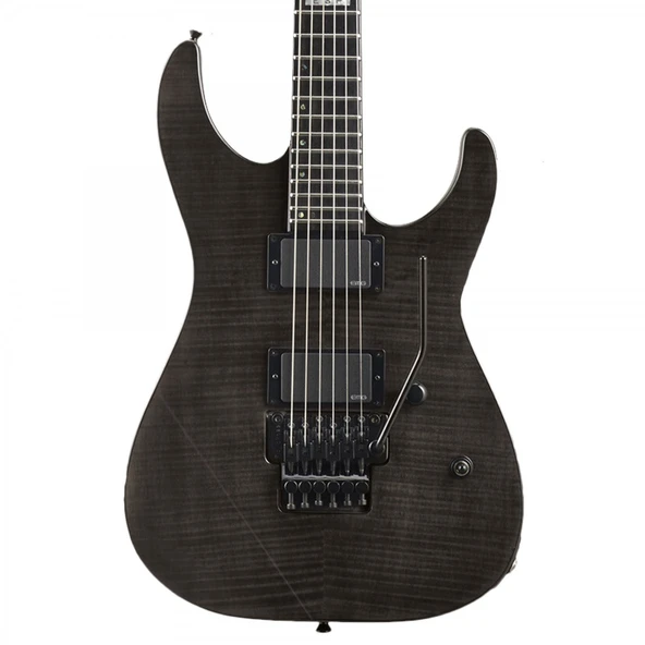 ESP LTD EIIM2FMSTBLK E-II M-II See Thru Black Elektro Gitar | Flamed Maple Kapak, Aktif Manyetik Dizilimi, Kilitli Burgu Sistemi ürün görseli 1