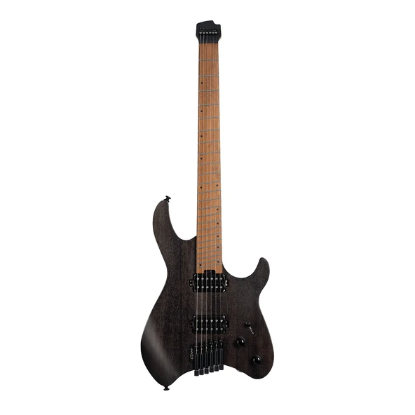 Cort SPACE G6MS SGTK Başsız (Headless) Elektro Gitar Seti (Çantalı) | Şeffaf Siyah Renk, Multi-Scale, Ergonomik Gövde ürün görseli 1