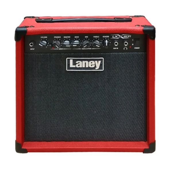 Laney LX20R-RED Elektro Gitar Amfisi | Kırmızı Renk, 20W Güç, 8 İnç Hoparlör, Dahili Reverb ve Çift Kanal ürün görseli 1