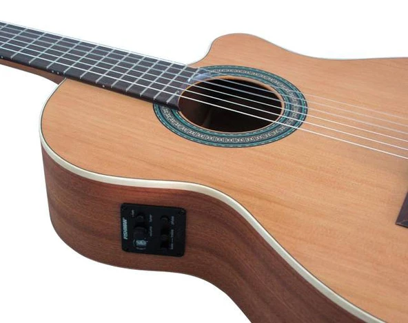 Almansa CWEZ400 CW 400 Elektro Klasik Gitar | Naturel Renk, Cutaway Gövde, Dahili Preamp Sistemi, İspanyol Tasarımı ürün görseli 1