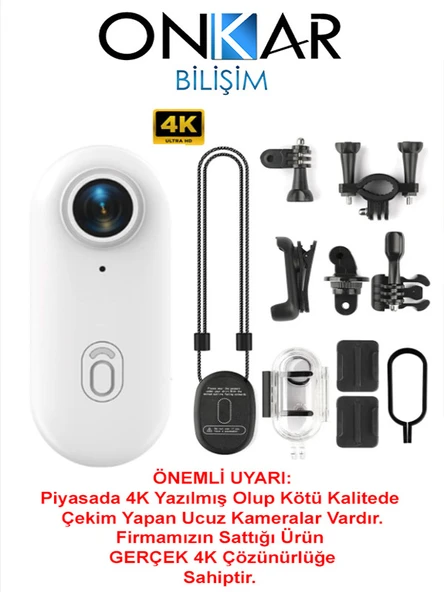 ONKAR 4K ULTRA HD WİFİ YAKA KAMERASI SESLİ ŞARJLI ÇOK KAPSAMLI KULLANIM ürün görseli 1