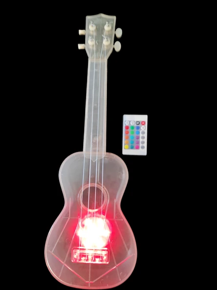 Gonzales XU21-1-LCL Şeffaf Soprano Ledli Ukulele | Uzaktan Kumandalı RGB Aydınlatma, Şeffaf Gövde, Eşsiz Sahne Görünümü ürün görseli 1