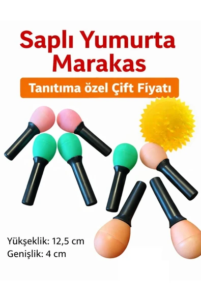 Karin EGG042SE Saplı Yumurta Marakas (1 Çift/2 Adet) | Ritim Eğitimi ve Perküsyon İçin Uygun, Net Çınlama Sesi ürün görseli 1