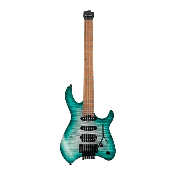 Cort SPACE G6TR SGLG Başsız (Headless) Elektro Gitar Seti (Çantalı) | Yarı Parlak Turkuaz Renk, Ergonomik Gövde, Tremolo Köprü Sistemi ürün görseli 1