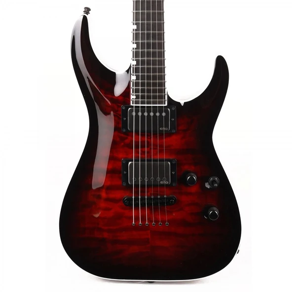 ESP LTD EIIHORNTIISTBCSB E-II Horizon See Thru Black Cherry Burst Elektro Gitar | Quilted Maple Kapak, Sabit Köprü, EMG Manyetik ürün görseli 1