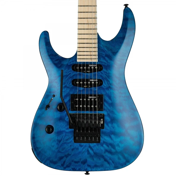 ESP LTD LMH203QMSTBLH Solak MH-203QM See Thru Blue Elektro Gitar | Sol El Uyumlu, Quilted Maple Kapak, S-S-H Manyetik, Tremolo ürün görseli 1