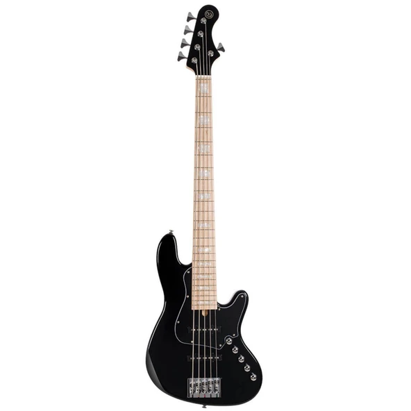 Cort NJS5BK 5 Telli Bas Gitar Seti (Çantalı) | Siyah Renk, Aktif EQ Sistemi, Modern Caz Bas Tasarımı ürün görseli 1