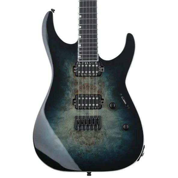 ESP LTD EIIMIIHTBMMBLUB E-II M-II HT Mercury Blue Burst Elektro Gitar | Hardtail Sabit Köprü, Burl Maple Kapak, Özel Bitiş ürün görseli 1