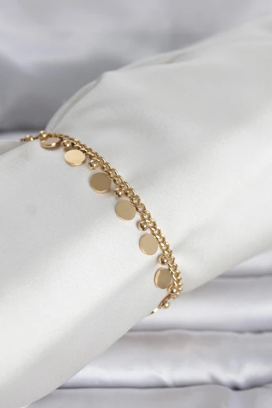 Periboia 316L Çelik Gold Renk Pullu Model Kadın Bileklik - TJ-BB8383 ürün görseli 1