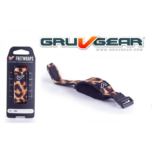 Gruv Gear FW-1PK-LEP-SM FretWrap Leopar (Small) | Hayvan Desenli Özel Seri, 4 Telli Bas ve 6 Telli Gitar Uyumlu, Klavye Susturucu ürün görseli 1