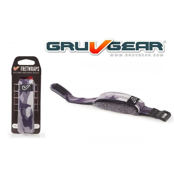 Gruv Gear FW-1PK-CMW-MD FretWrap Camo Beyaz (Medium) | Kar Kamuflaj Desenli, 5 Telli Bas ve 7 Telli Gitar Uyumlu, Tel Susturucu ürün görseli 1