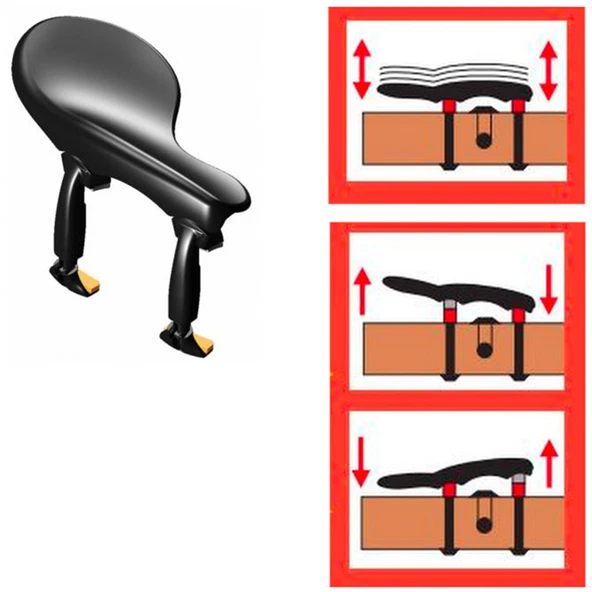 Wittner 258211 Zuerich 4/4 Keman Çeneliği | Yüksek Ayarlanabilir Form, Ergonomik Yan Montaj, Konforlu Çalım Desteği ürün görseli 1