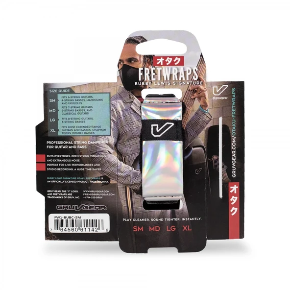 Gruv Gear FW1-BUBC-SM FretWrap Bubby Lewis Signature (Small) | İmza Serisi Özel Tasarım, 4 Telli Bas ve 6 Telli Gitar Uyumlu ürün görseli 1