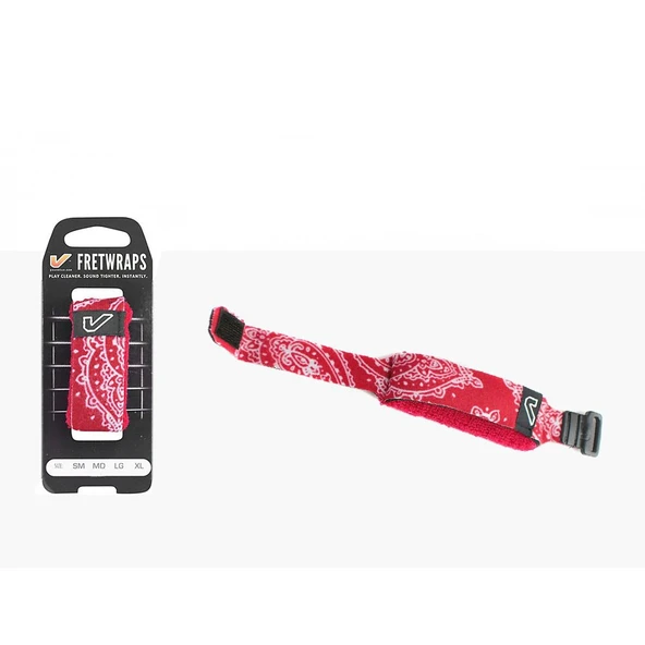 Gruv Gear FW1-BNR-MD FretWrap Kırmızı Bandana (Medium) | 5 Telli Bas ve 7 Telli Gitar Uyumlu, İstenmeyen Tel Titreşimlerini Keser ürün görseli 1