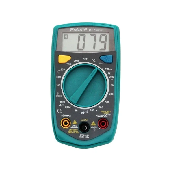 Proskit MT-1233C Dijital Multimetre | Sıcaklık Ölçer, Ac/dc Volt & Akım Ölçüm Cihazı ürün görseli 1