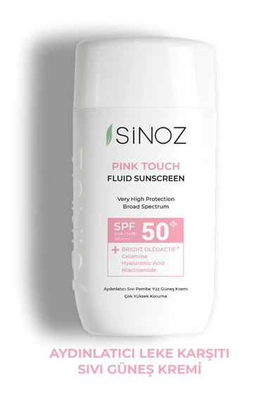 SPF50+ Pink Touch Aydınlatıcı Sıvı Yüz Güneş Kremi Yeni Nesil Filtreler Hibrit Formül 50ml - PA++++ ürün görseli 1