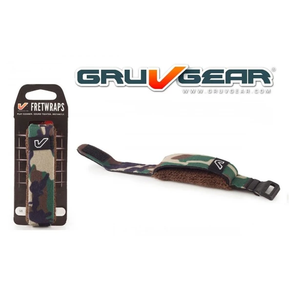 Gruv Gear FW-1PK-CMG-SM FretWrap Camo Yeşil (Small) | Kamuflaj Desenli, 4 Telli Bas ve 6 Telli Gitar Uyumlu, Klavye Tel Susturucu ürün görseli 1