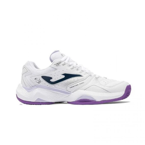 Joma TM10LS2602C Master 1000 Kadın Toprak Kort Tenis & Padel Ayakkabısı Beyaz Mor ürün görseli 1