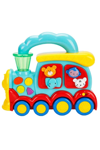 Sesli ve Işıklı Küçük Tren – Müzikli & Işıklı Bebek Oyuncağı, Hayvan Sesli Tren, Eğitim Oyuncağı ürün görseli 1