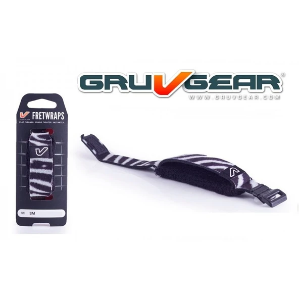 Gruv Gear FW-1PK-ZEB-SM FretWrap Zebra (Small) | Zebra Desenli Özel Seri, 4 Telli Bas ve 6 Telli Gitar Uyumlu, Klavye Susturucu ürün görseli 1