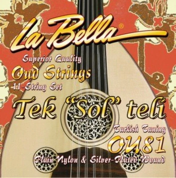 La Bella OU81 Ud Sol (G) Tek Tel | Yüksek Kaliteli Naylon, Türk ve Arap Ud Sistemlerine Uyumlu, Tekli Yedek Tel ürün görseli 1