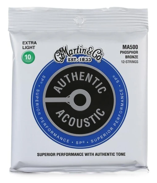 Martin & Co 41Y18MA500 Martin 12 Telli Akustik Gitar Tel Seti | Extra Light Kalınlık, Bronz Sarım, Esnek ve Canlı Tonlar ürün görseli 1