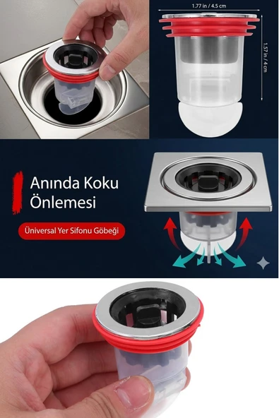 Tuvaletl Banyo Duş Giderleri İçin Süzgeç Çek Valfi Koku Önleyici, Böcek Geçirmez, Çekirdekli ürün görseli 1