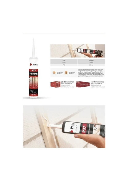 Pass Strafor & Kartonpiyer Yapıştırıcısı 310 ML - Resim 2
