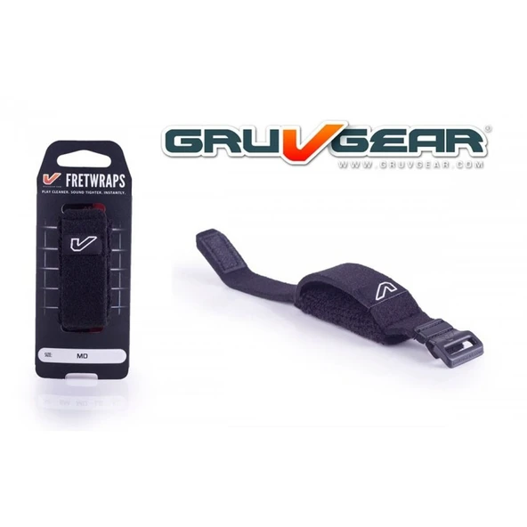 Gruv Gear FW-1PK-MD FretWrap Siyah (Medium) | 5 Telli Bas ve 7 Telli Gitar Uyumlu, Klasik Renk, Klavye Tel Susturucu Bant ürün görseli 1