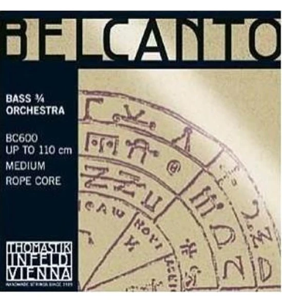 Thomastik BC600 Belcanto Orkestra Set Kontrabas Teli | Çelik Çekirdek, İleri Seviye Çalım, Sıcak ve Derin Bas Tonları, Profesyonel Set ürün görseli 1