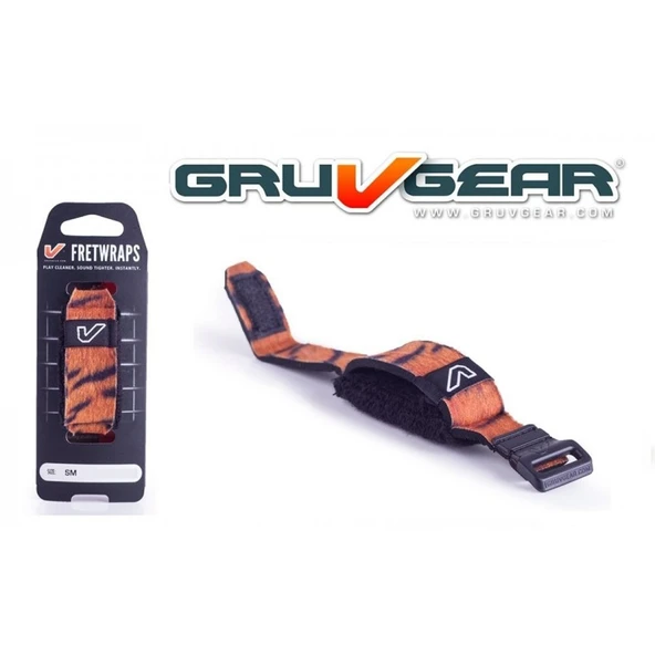 Gruv Gear FW-1PK-TIG-SM FretWrap Kaplan (Small) | Kaplan Desenli Özel Seri, 4 Telli Bas ve 6 Telli Gitar Uyumlu, Klavye Susturucu ürün görseli 1