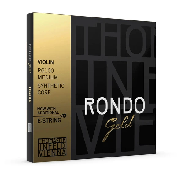 Thomastik RG100 Rondo Gold 4/4 Medium Set Keman Teli | Altın Kaplama Detaylar, Sıcak ve Pürüzsüz Ses Geçişleri, Premium Seri ürün görseli 1