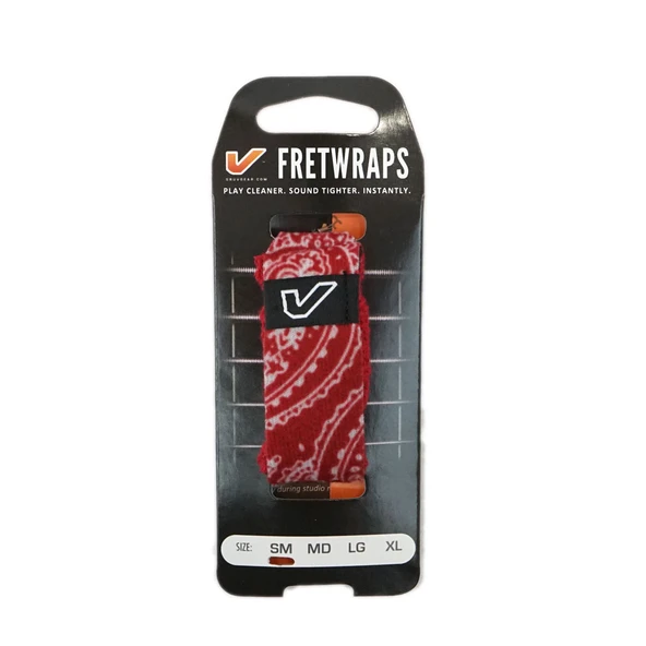 Gruv Gear FW1-BNR-SM FretWrap Kırmızı Bandana (Small) | 4 Telli Bas ve 6 Telli Elektro Gitar Uyumlu, İstenmeyen Titreşimleri Keser ürün görseli 1
