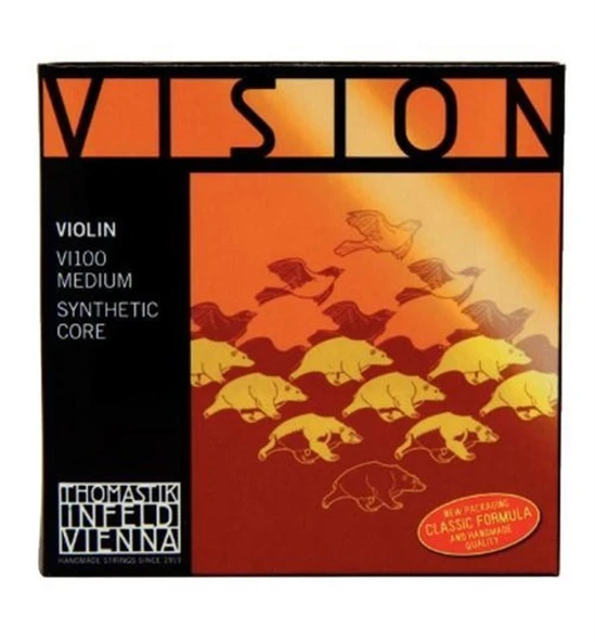 Thomastik VI100 3/4 Vision 3/4 Set Keman Teli | Sentetik Çekirdek, Öğrenciler İçin Hızlı Akort Kararlılığı ve Parlak Ton ürün görseli 1