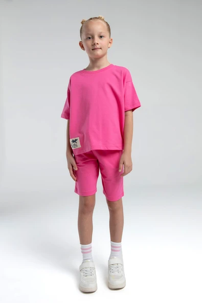 Roly Poly Garson Kız Çocuk %100 Pamuklu Regular Rahat Kesim Kısa Kollu Bermuda Şortlu Pijama Takım ürün görseli 1