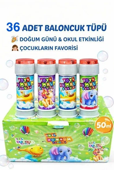 36 ADET BUMBUM BALONCUK KÖPÜK TÜPÜ ürün görseli 1