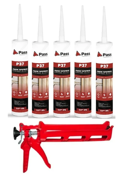Pass Strafor & Kartonpiyer Yapıştırıcısı 480 Gr 5 Adet+tabancası ürün görseli 1