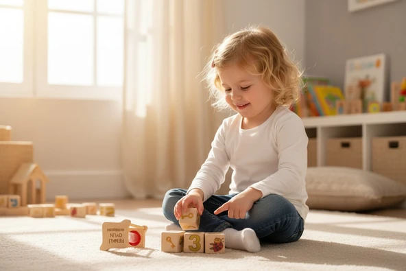 Ahşap Sesli Harf Cümle Kurma Oyunu  3 Küp  45 Saniyelik Kum Saati  Montessori Dil Gelişimi Oyuncağı ürün görseli 1