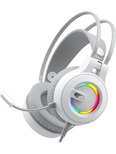 Havit Gamenote H2040D Rgb Aydınlatmalı Mikrofonlu Gaming Oyuncu Kulaklığı - 3.5mm Jack + USB - Beyaz ürün görseli 1