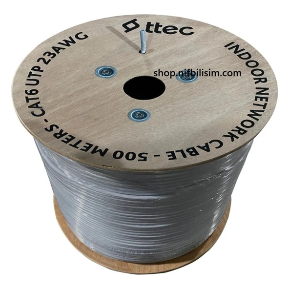 Ttec KBL-CAT6-23CCA/IN500G 500 Metre Iç Mekan Cat6 Kablo Pvc Iç Ortam Cat6 Kablo 500 Metre Gri ürün görseli 1