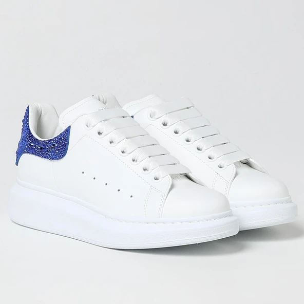 Alexander McQueen White Navy Blue Kadın Spor Ayakkabı ürün görseli 1