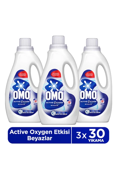 Omo Active Oksijen Etkisi Beyazlar İçin Sıvı Deterjan 1500 ml x3 ürün görseli 1