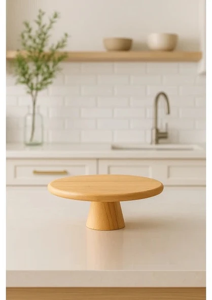 BLS Bambu Ayaklı Sunumluk, 28 cm Bambu Sunum Tabağı - Resim 5