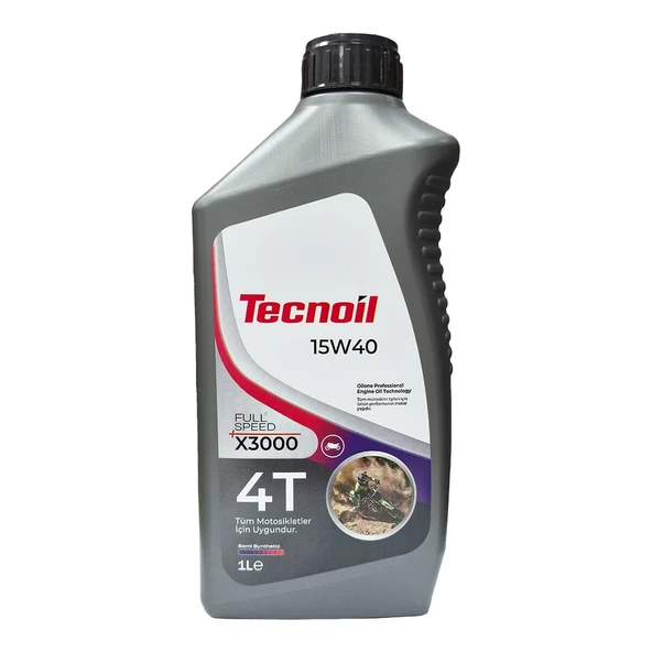 Tecnoil Full Speed X3000 15W40 4T Yarı Sentetik Motor Yağı 1 Litre ürün görseli 1