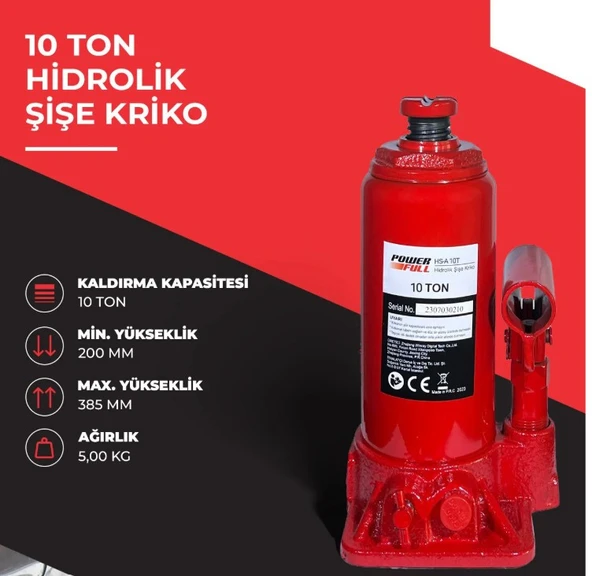 Powerfull 10 Ton Hidrolik Sise Kriko ürün görseli 1