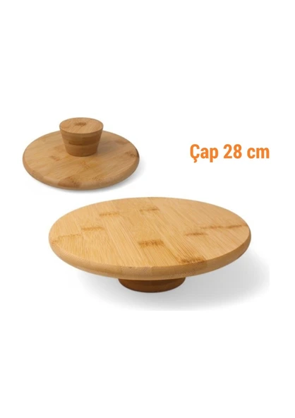 BLS Bambu Ayaklı Sunumluk, 28 cm Bambu Sunum Tabağı ürün görseli 1